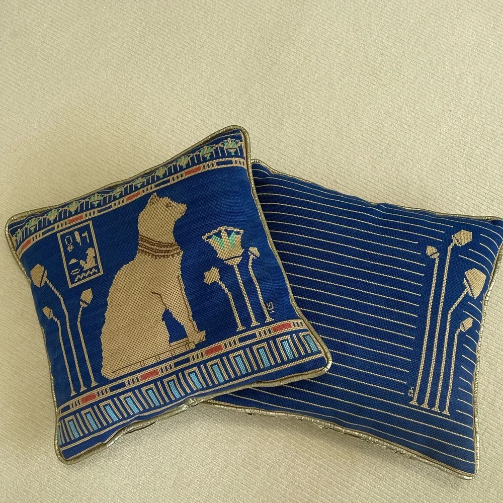 Accent Pillows Egyptian Design, 15 x 15 Reversible set of 2